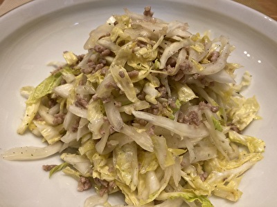 作り置きレシピ ひき肉常備菜 肉そぼろと白菜のサラダ アレンジ自在 我が家定番のひき肉そぼろは便利な作り置き いそがばまわれ